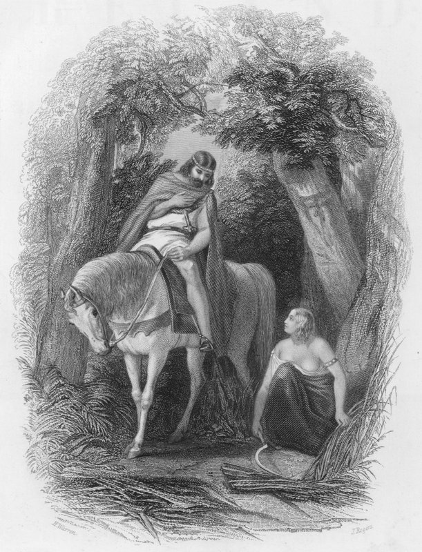 Cormac, Najwyższy Król Irlandii, i Eithne Taebfada autorstwa Henry after Warren