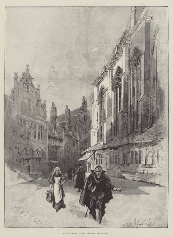 Stara Antwerpia na wystawie w Antwerpii autorstwa Herbert Railton