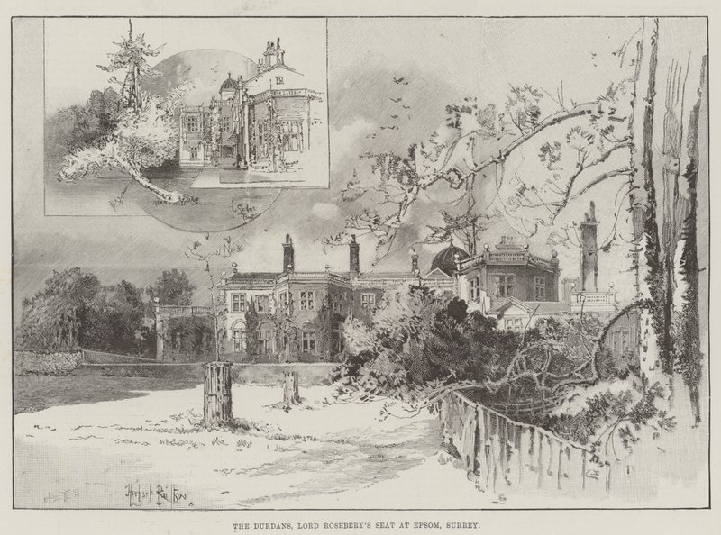 Durdanowie, siedziba Lorda Roseberysa w Epsom, Surrey autorstwa Herbert Railton