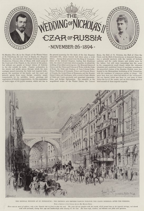 Ślub Mikołaja II, cara Rosji autorstwa Herbert Railton