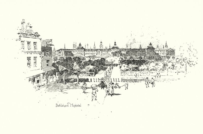 Szpital Betlejem, Londyn (lito) autorstwa Herbert (after) Railton