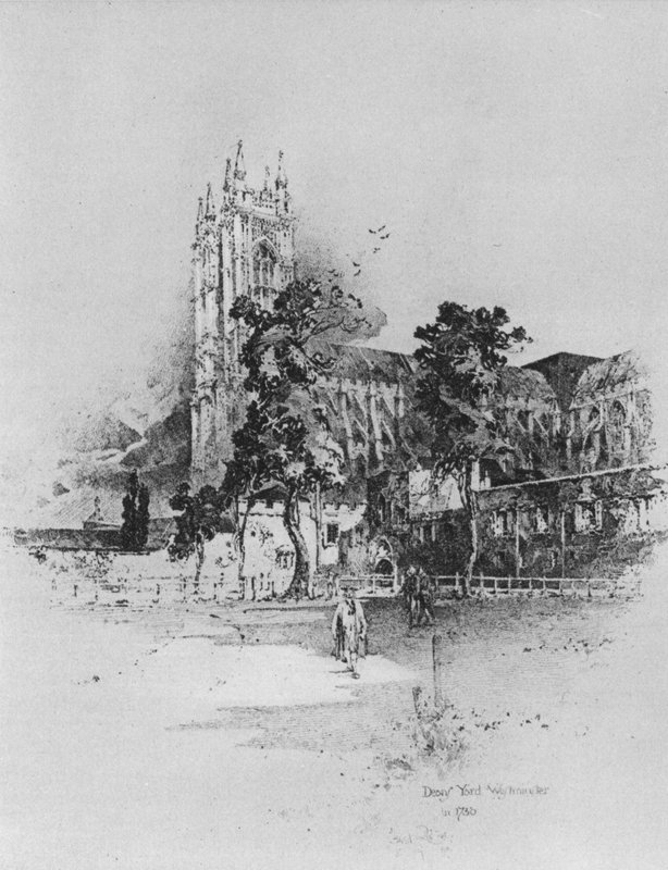 Dziekanów Yard , Westminster , Londyn , w 1730 roku (lito) autorstwa Herbert (after) Railton