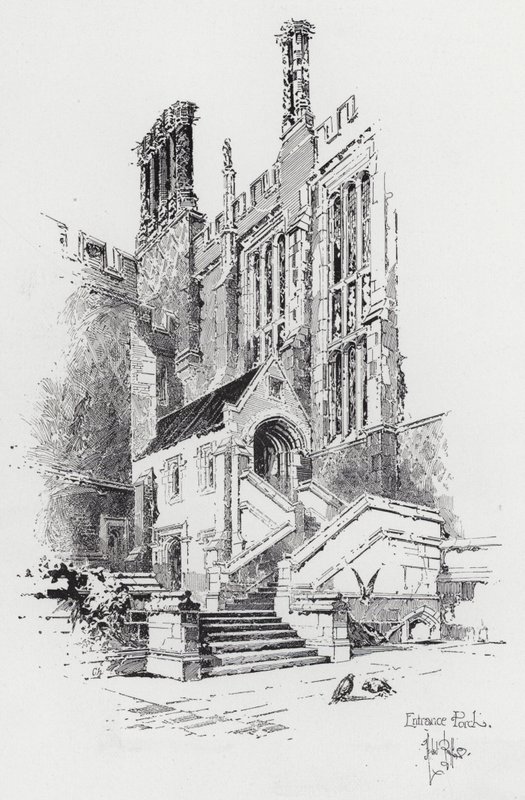 Ganek wejściowy (grawerowany) autorstwa Herbert (after) Railton