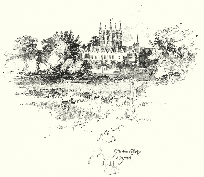 Merton College, Oksford (lito) autorstwa Herbert (after) Railton