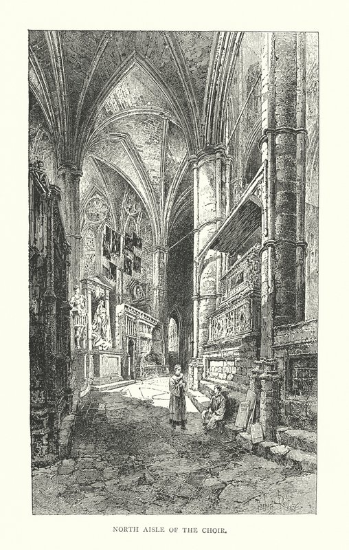 Nawa północna chóru (litografia) autorstwa Herbert (after) Railton