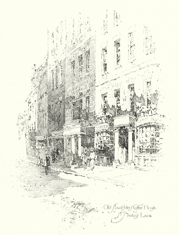 Old Slaughter’s Coffee House, St Martin’s Lane, Londyn (lito) autorstwa Herbert (after) Railton