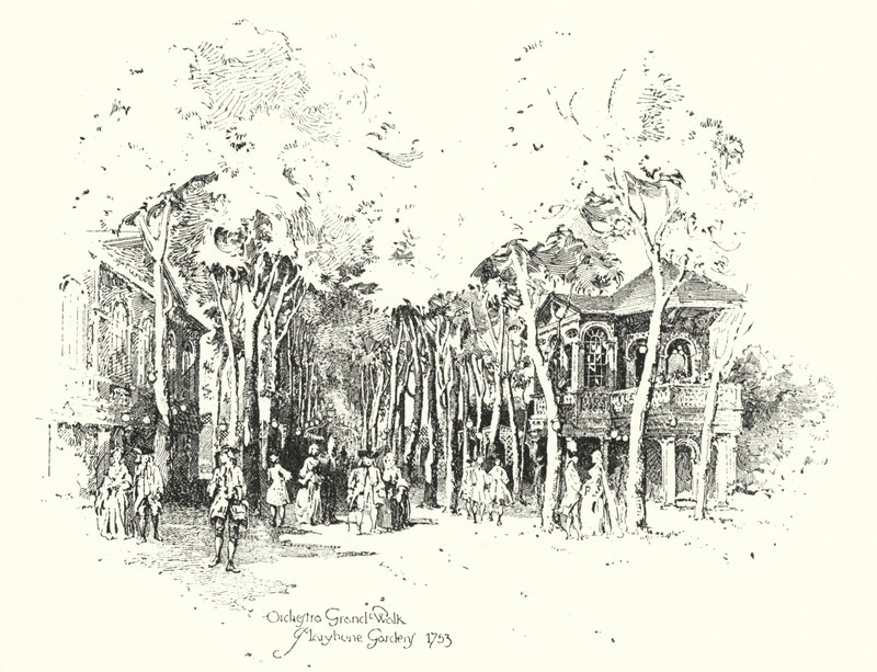 Orkiestra Grand Walk, Ogrody Marylebone autorstwa Herbert (after) Railton