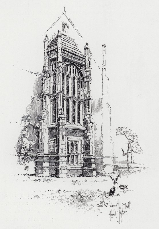 Okna wykuszowe w przedpokoju (grawerowanie) autorstwa Herbert (after) Railton