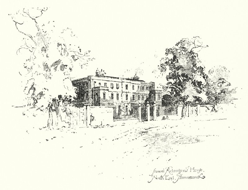 Dom Samuela Richardsona, North End, Hammersmith (lito) autorstwa Herbert (after) Railton