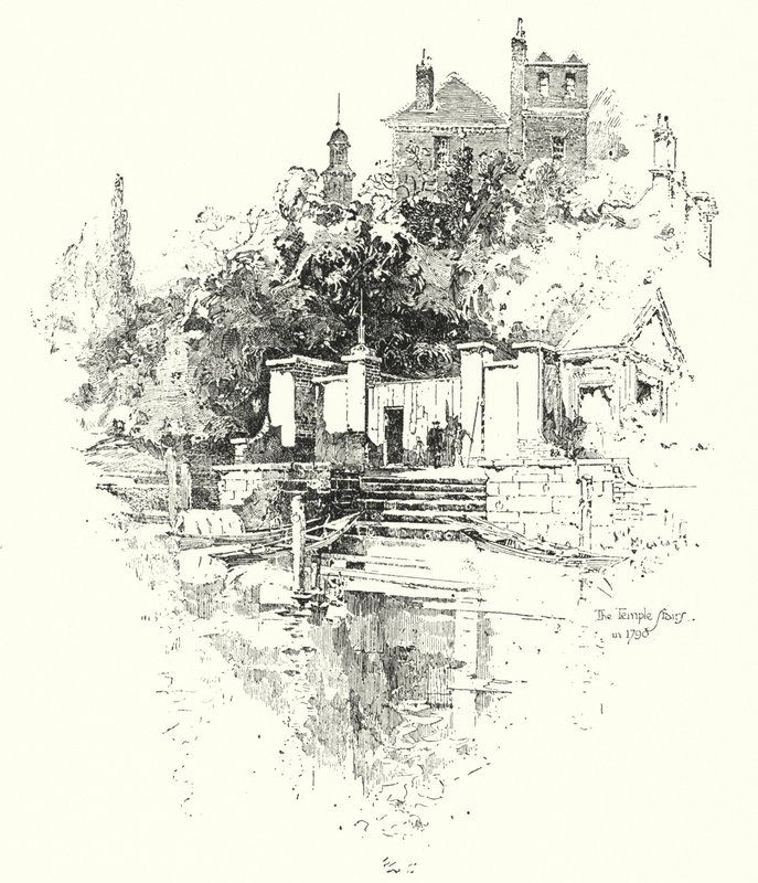 Schody Świątyni, Londyn, 1790 (lito) autorstwa Herbert (after) Railton