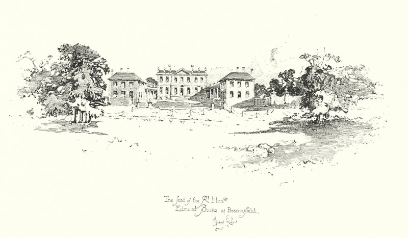 Siedziba Edmunda Burke, Beaconsfield (lito) autorstwa Herbert (after) Railton