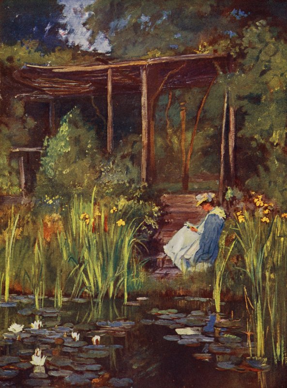 Ogród wodny (kolorowa litografia) autorstwa Herbert Arnould Olivier