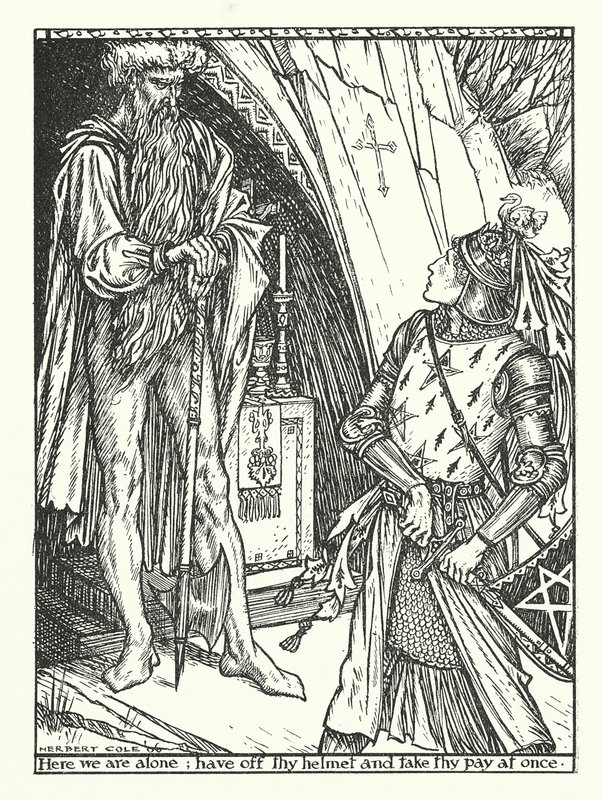 Zielony rycerz (rycina) autorstwa Herbert Cole