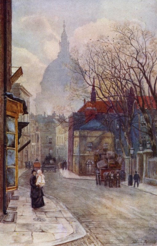 Little Britain, Aldersgate Street (kolor lito) autorstwa Herbert Menzies (after) Marshall