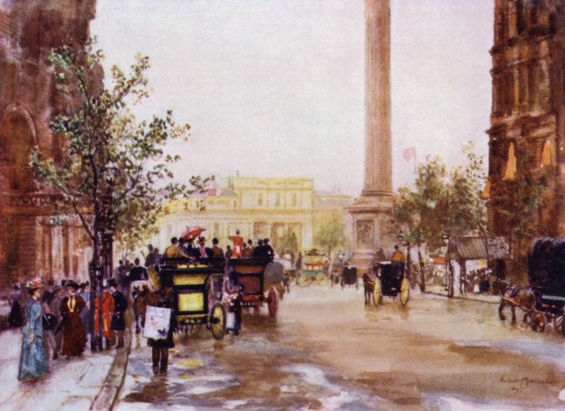 Northumberland Avenue (kolor lito) autorstwa Herbert Menzies (after) Marshall