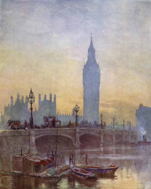 Most w Westminster (kolor lito) autorstwa Herbert Menzies (after) Marshall