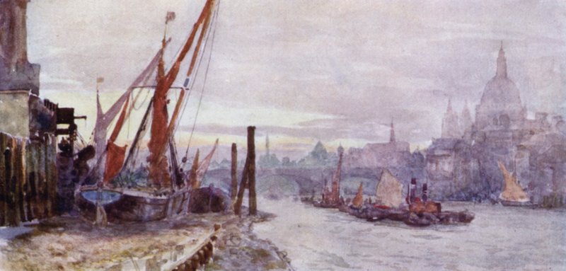 The Foreshore w Southwark (kolor lito) autorstwa Herbert Menzies (after) Marshall