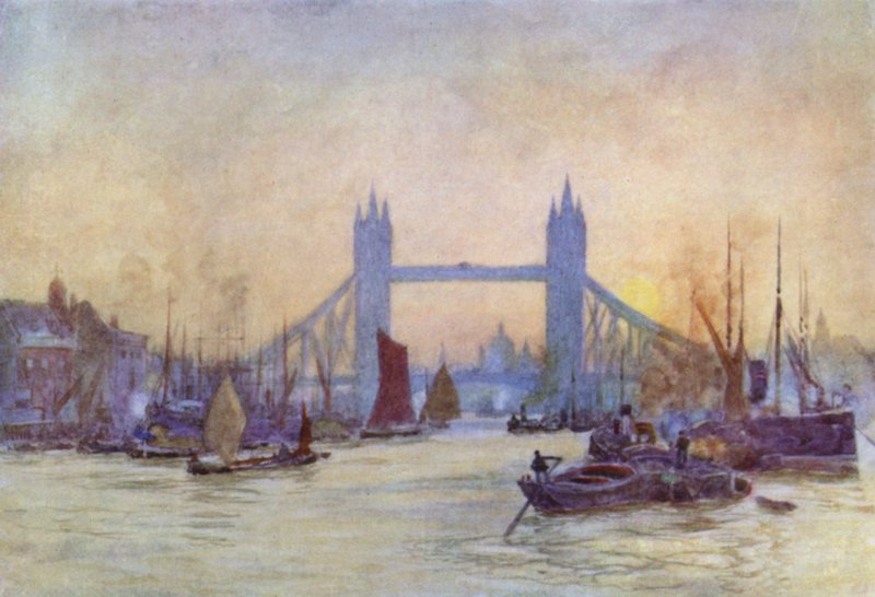 Droga wodna do Londynu (kolor lito) autorstwa Herbert Menzies (after) Marshall