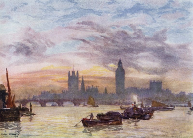 Westminster Towers (kolor lito) autorstwa Herbert Menzies (after) Marshall