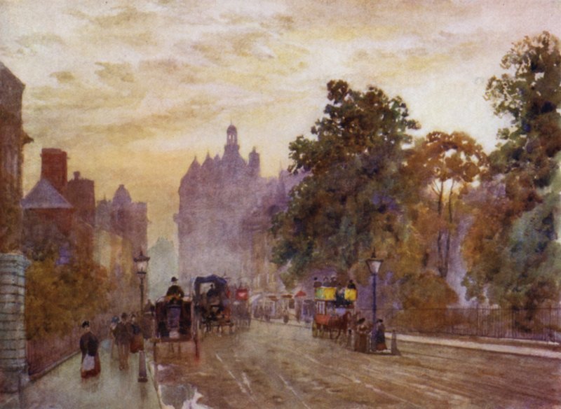 Na zachód od Hyde Park Corner (kolor lito) autorstwa Herbert Menzies (after) Marshall