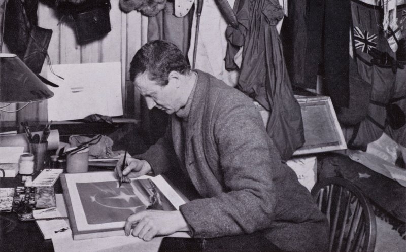 „Wilsonowi, jako artyście, były rekompensaty” (zdjęcie czarno-białe) autorstwa Herbert Ponting