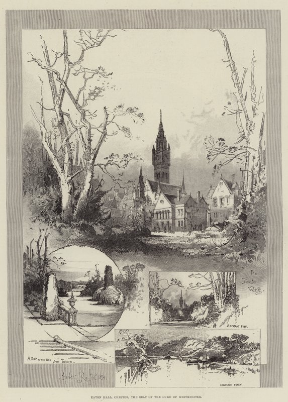 Eaton Hall, Chester, siedziba księcia Westminster autorstwa Herbert Railton