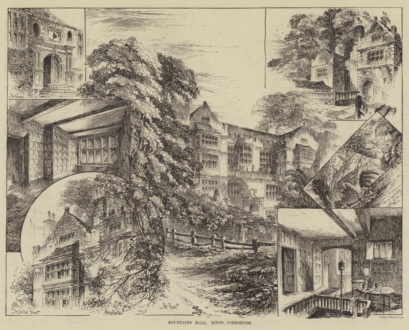 Fontanna Hall, Ripon, Yorkshire autorstwa Herbert Railton