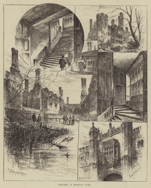 Szkice w Hampton Court autorstwa Herbert Railton