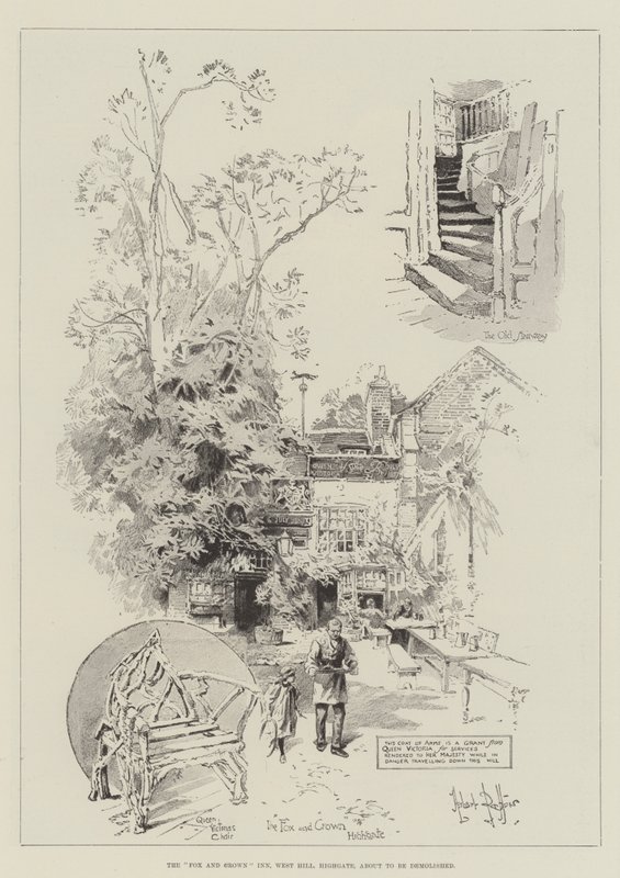 Gospoda Lisa i Korony, West Hill, Highgate, wkrótce zostanie zburzona autorstwa Herbert Railton