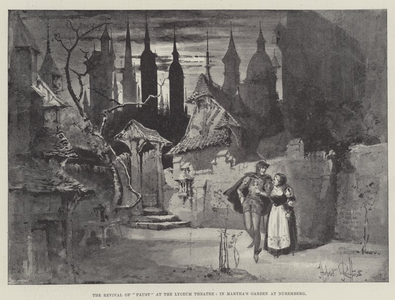 Odrodzenie Fausta w Teatrze Liceum w Ogrodzie Marty w Norymberdze autorstwa Herbert Railton