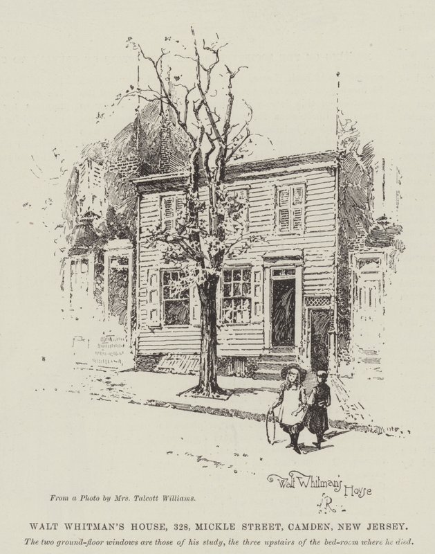 Dom Walta Whitmana, 328, Mickle Street, Camden, New Jersey autorstwa Herbert Railton