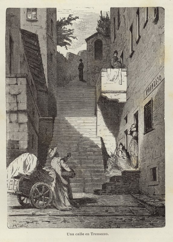 Ulica w Tremezzo autorstwa Hermann Kaulbach