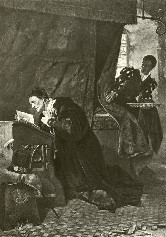Ludwik XI i Oliver Le Dain (grafika) autorstwa Hermann Kaulbach