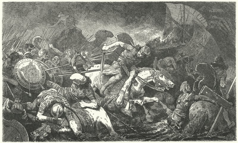 Lot Persów po bitwie pod Maratonem, 490 pne autorstwa Hermann Vogel