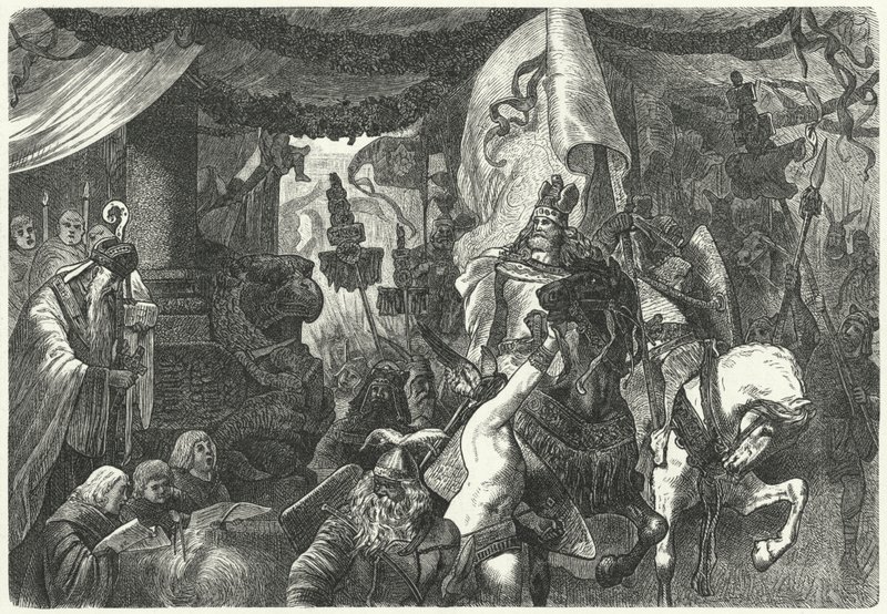 Teoderyk Wielki, król Ostrogotów, wkracza do Rzymu autorstwa Hermann Vogel