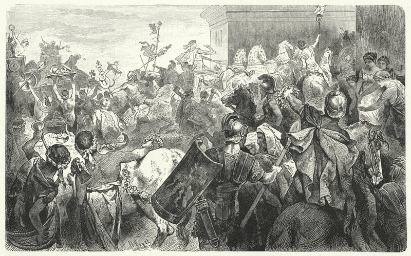 Triumf Scypiona Emilianusa po zniszczeniu Kartaginy w III wojnie punickiej, 146 pne autorstwa Hermann Vogel
