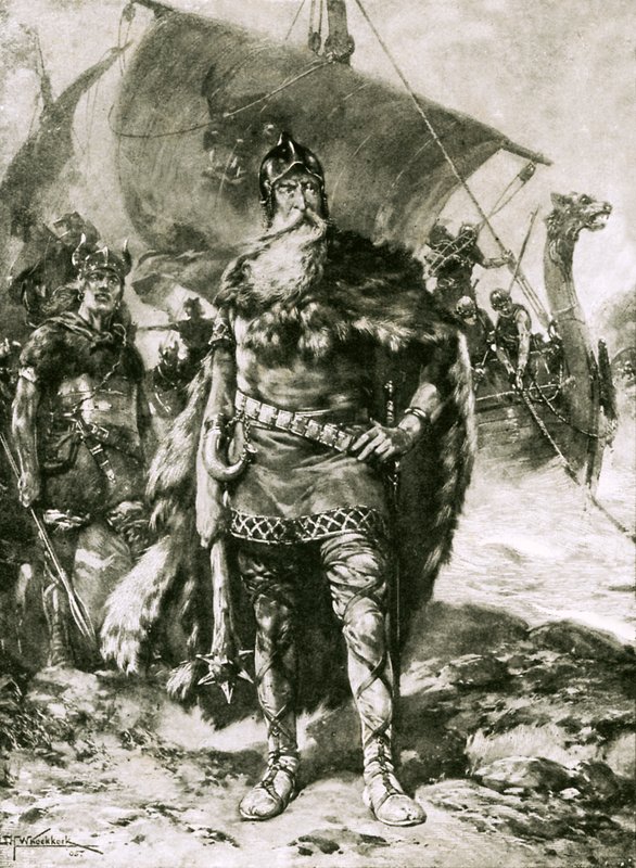 Wielki Wiking, ilustracja z serii „Highroads of History” autorstwa Hermanus Willem Koekkoek