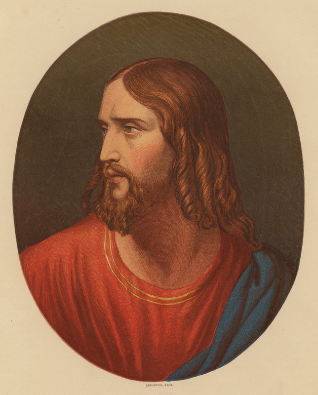 Głowa Chrystusa (kolorowa litografia) autorstwa Hippolyte (1797 1856) (after) Delaroche