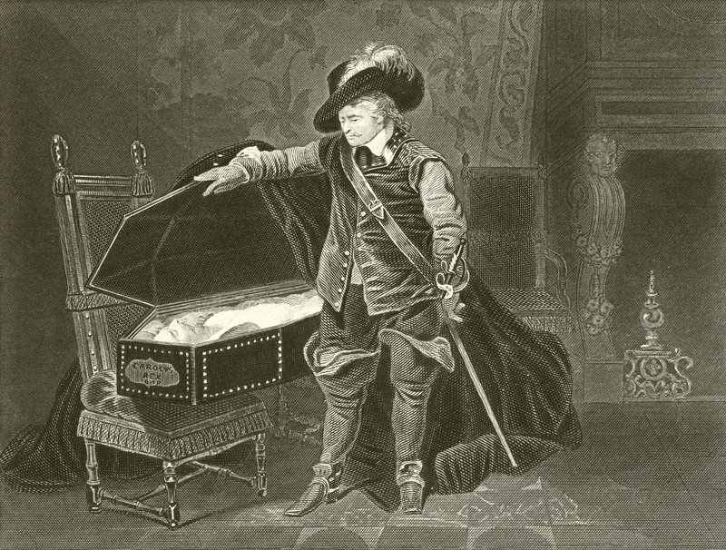 Cromwell ogląda zwłoki Karola I autorstwa Hippolyte Delaroche