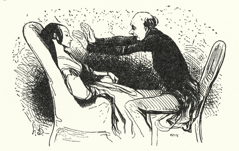 Hipnotyzer (lito) autorstwa Honore (after) Daumier