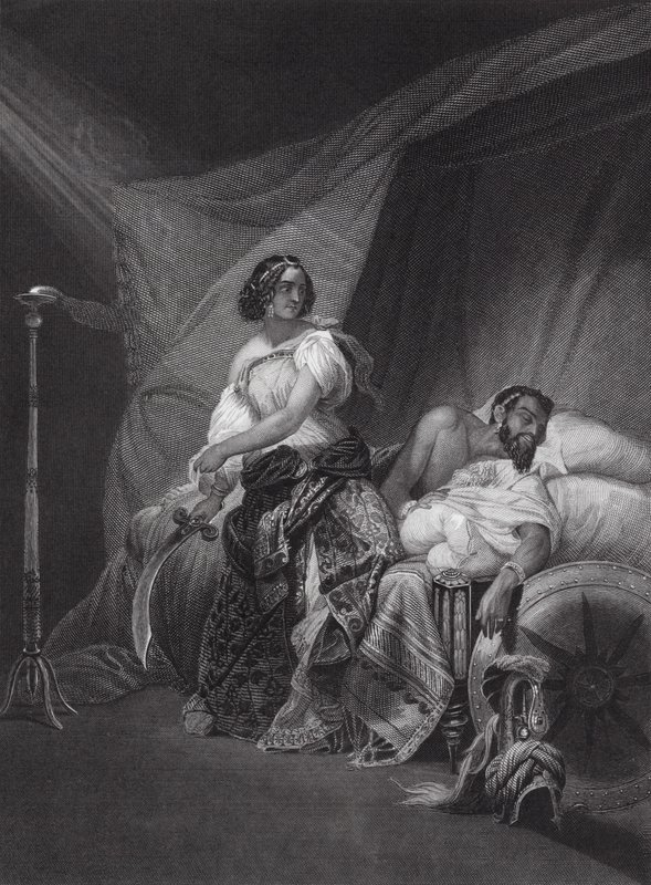 Judyta i Holofernes, Judyta, rozdz. 13, w. 4, 7 (rycina) autorstwa Horace (after) Vernet