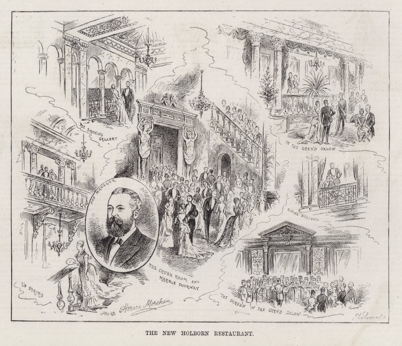 Restauracja New Holborn (grawerowanie) autorstwa Horace Morehen