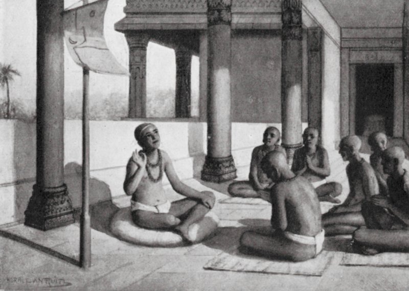 Śankaraczarja mówi o Jedynym Bogu, AD 815 (litografia) autorstwa Horace van Ruith