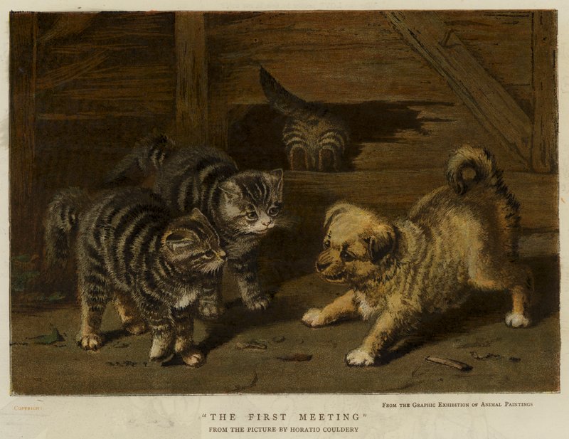 Pierwsze spotkanie (chromolitho) autorstwa Horatio Henry Couldery