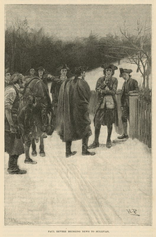 Paul Revere przynosi wieści do Sullivan autorstwa Howard Pyle