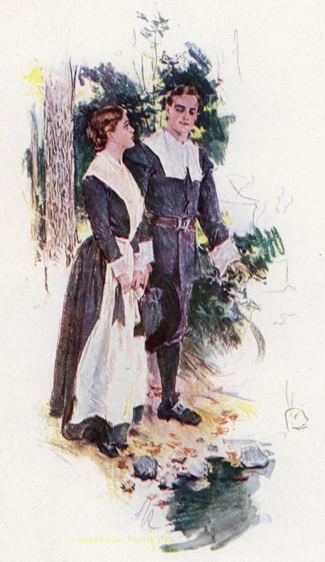 Ilustracja do The Courtship of Miles Standish autorstwa Henry