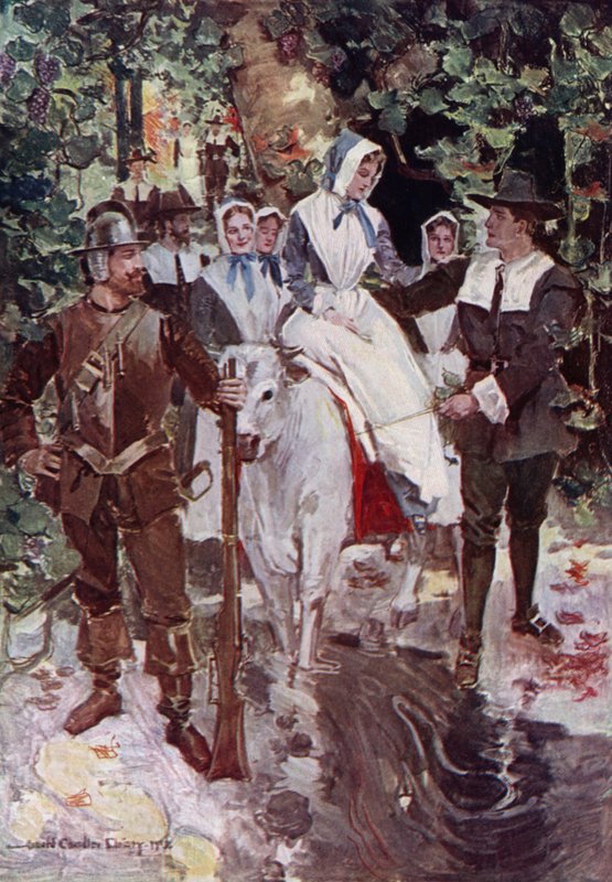 Ilustracja do The Courtship of Miles Standish autorstwa Henry
