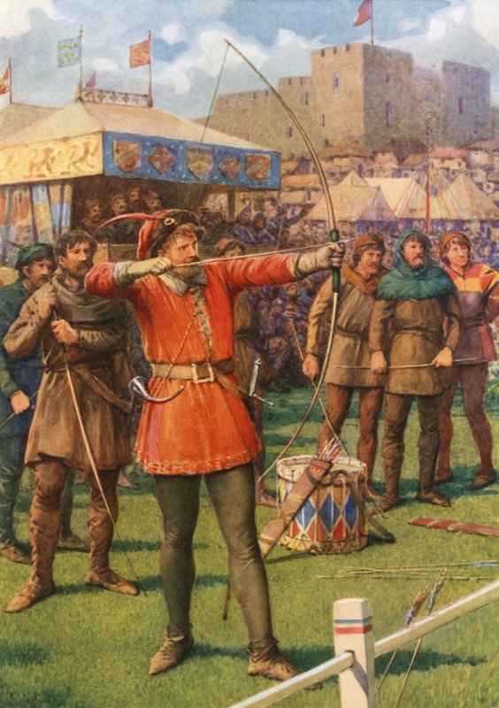 „Robin Hood na biesiadach majowych” (kolor lito) autorstwa Howard Davie