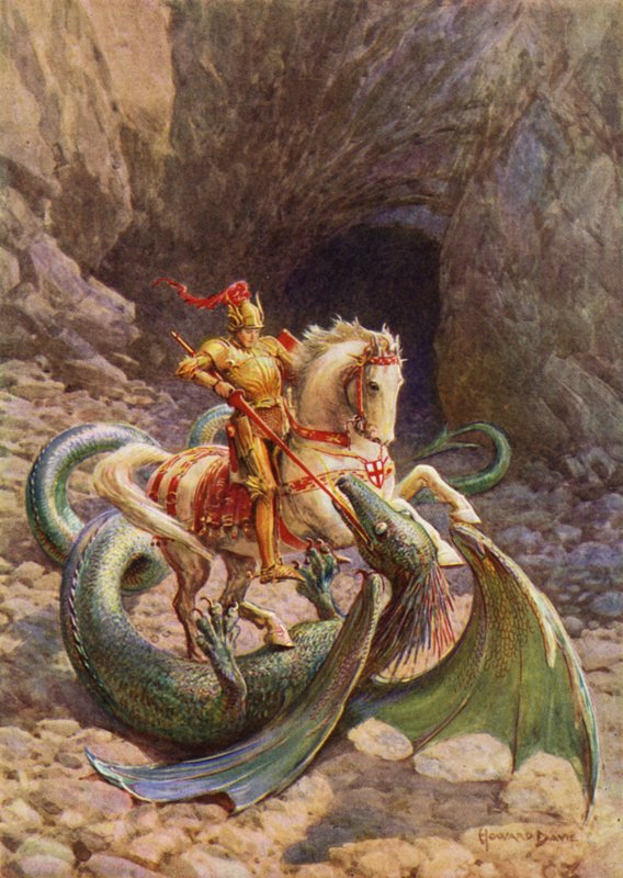St George and the Dragon (kolor lito) autorstwa Howard Davie