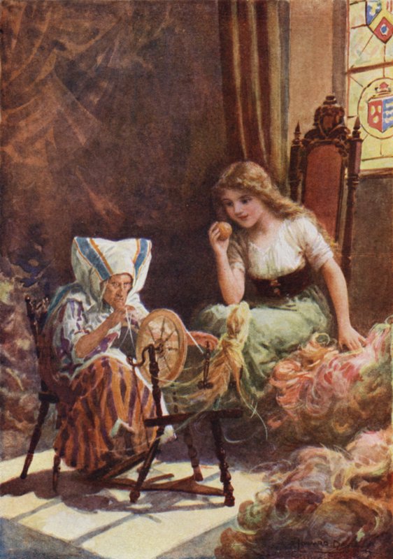 „Tysiące motków najdelikatniejszego jedwabiu” z „Little Good-for-Nothing” (kolor litho) autorstwa Howard Davie